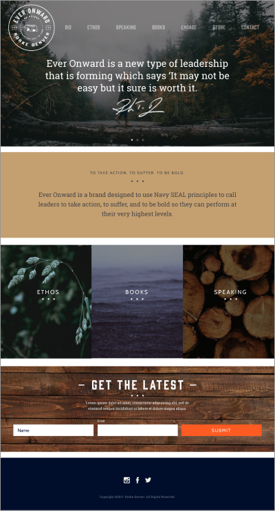 Screenshot of Rorke Denver's Website